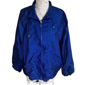 Catalina retro style blue windbreaker/jacket-womens size XL